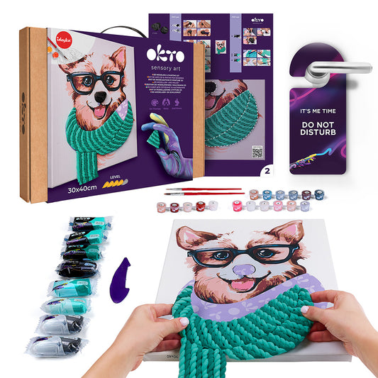 image2_3D Modeling+Painting Kit 30x40cm - Fashion Corgi