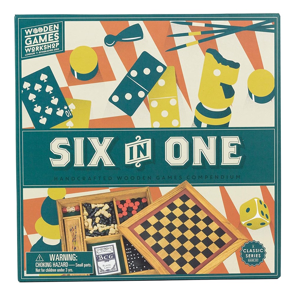Wooden Games Six in One Handcrafted Wooden Games Compendium