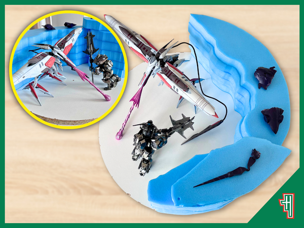 Building a Martian Gunpla Diorama Base: Barbatos vs Hashmal Part 1