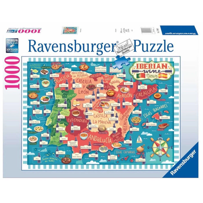 1000pc Map of Iberia - Wines Puzzle