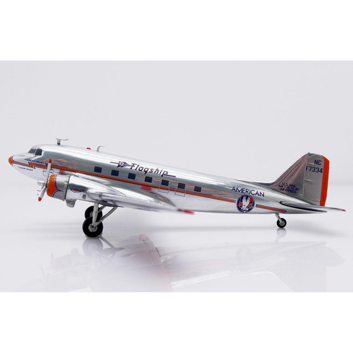 1/200 American Airlines Douglas DC-3 "Flagship Detroit" "Polished" Reg: NC17334 with Stand