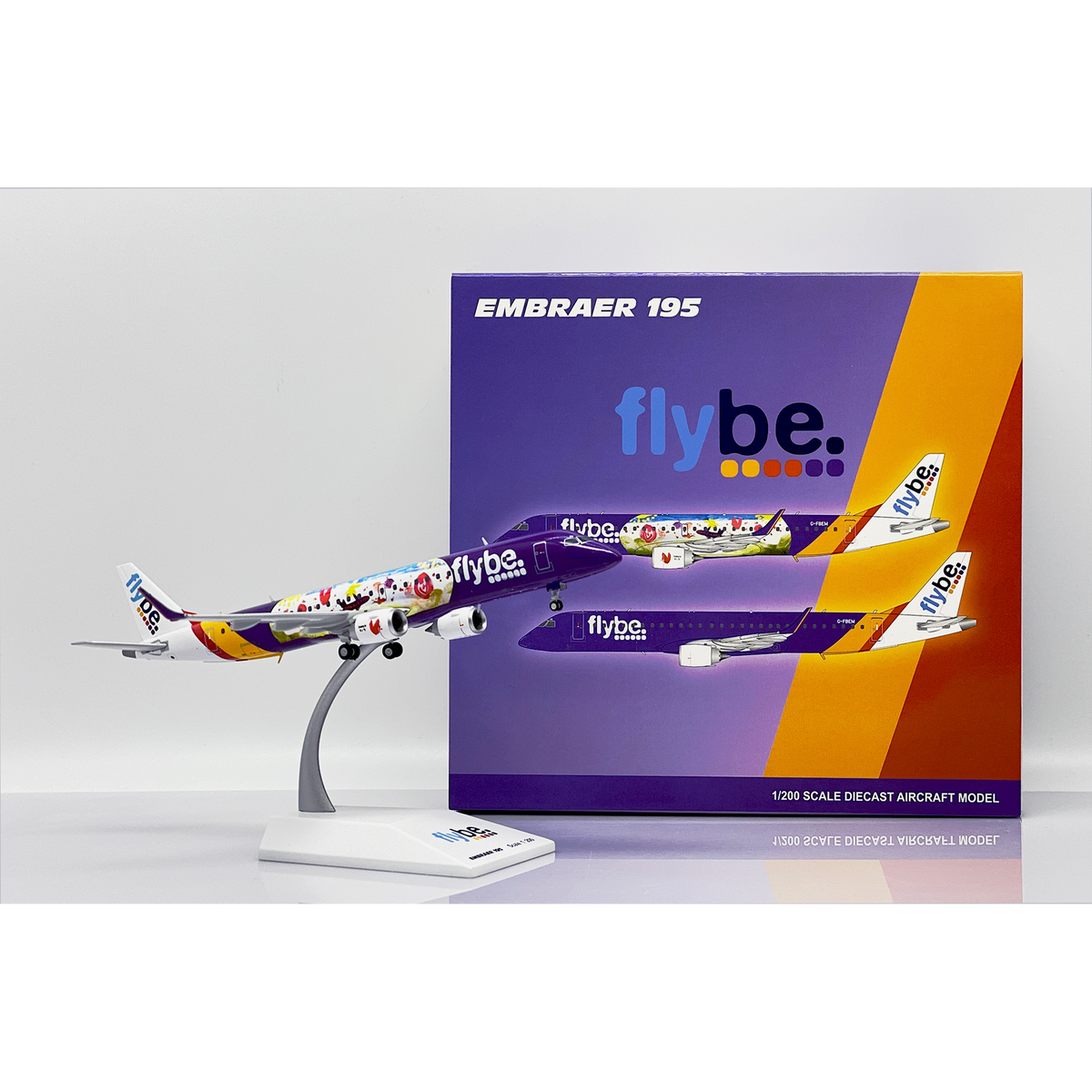 1/200 Flybe Embraer ERJ-195LR "Kids & Teens" Reg: G-FBEM with Stand