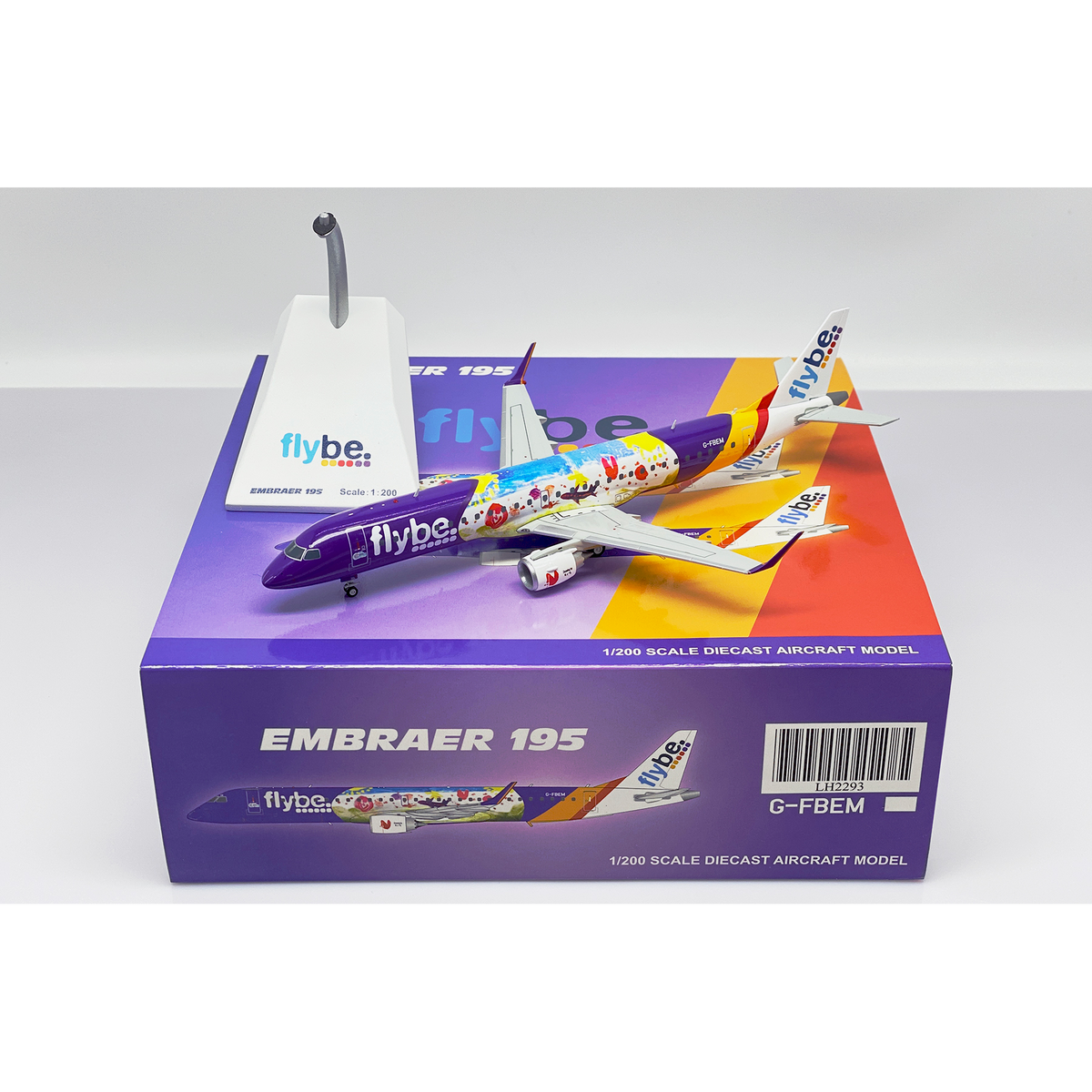 1/200 Flybe Embraer ERJ-195LR "Kids & Teens" Reg: G-FBEM with Stand