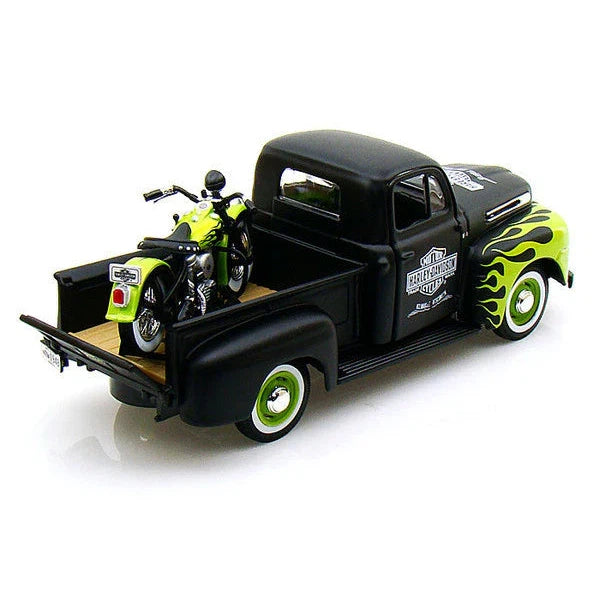 1/24 Harley Davidson 1948 Ford F1 Pickup & 1948 FL Panhead Matte Black/Green