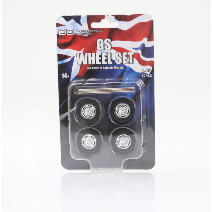 1/24 Set of 4 x GS Wheels w/Tyres & Axles - Suits Standard Models 1pc