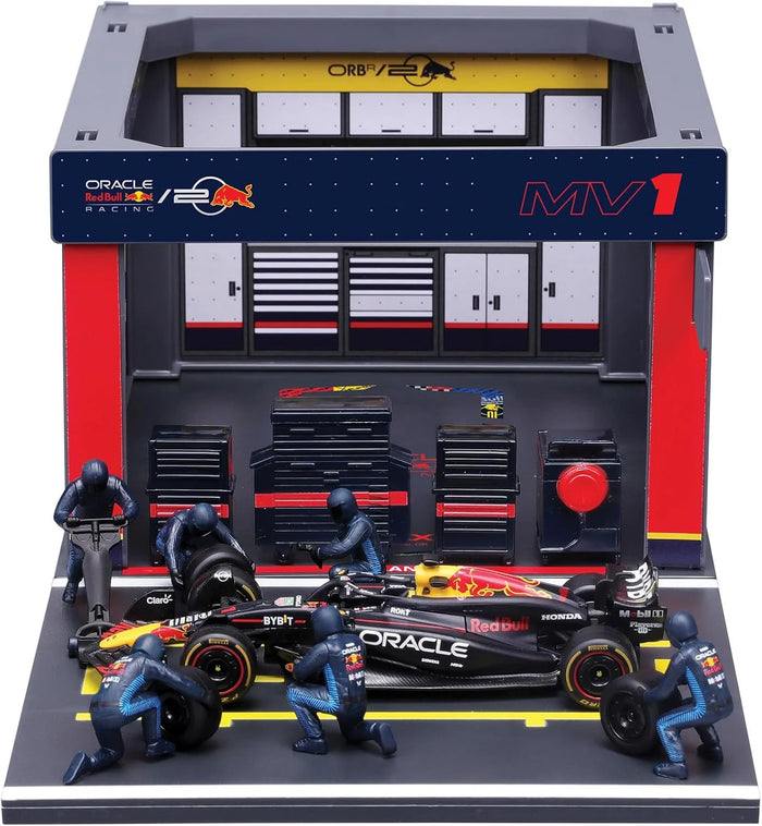 1/43 2024 F1 Red Bull Pit Pass Diorama Playset #1 Verstappen