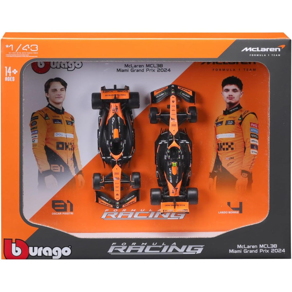 1/43 F1 Gift Set 2024 McLaren MCL38 #4 & #81 2pcs