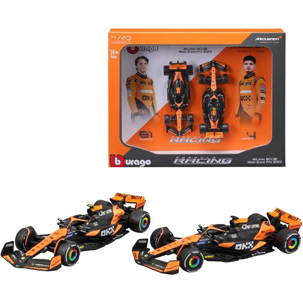 1/43 F1 Gift Set 2024 McLaren MCL38 #4 & #81 2pcs