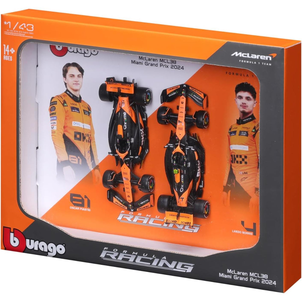 1/43 F1 Gift Set 2024 McLaren MCL38 #4 & #81 2pcs