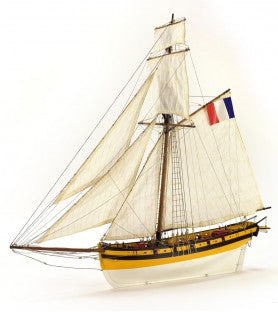 1/50 Le Renard French Cutter Wooden Model Ship Kit