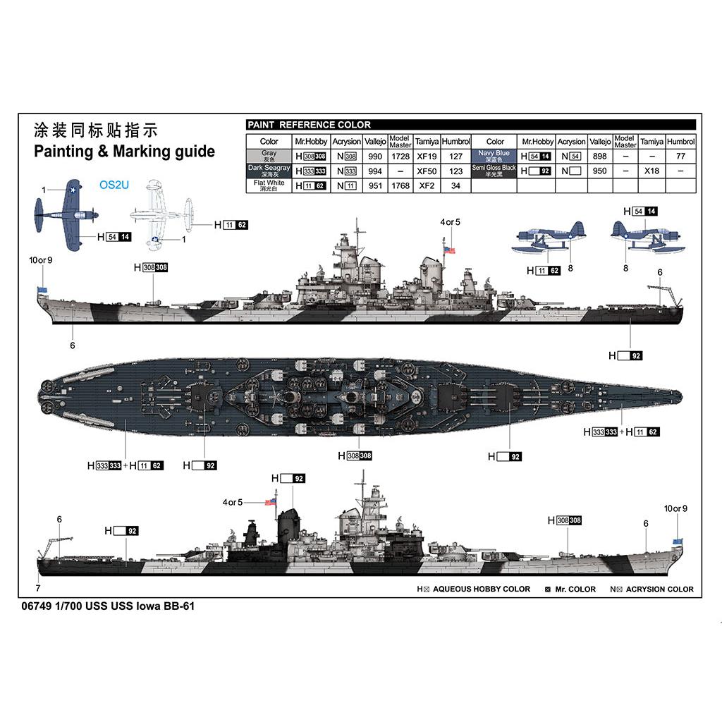 1/700 USS IOWA BB-61 Plastic Model Kit
