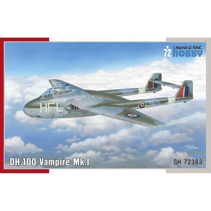 1/72 DH.100 Vampire Mk.I 'RAF RAAF and Armee de l'Air' Plastic Model Kit Aus Decals