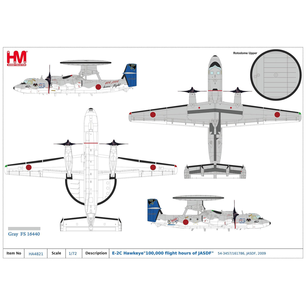 1/72 E-2C Hawkeye "100000 flight hours of JASDF" 54-3457/161786 JASDF 2009