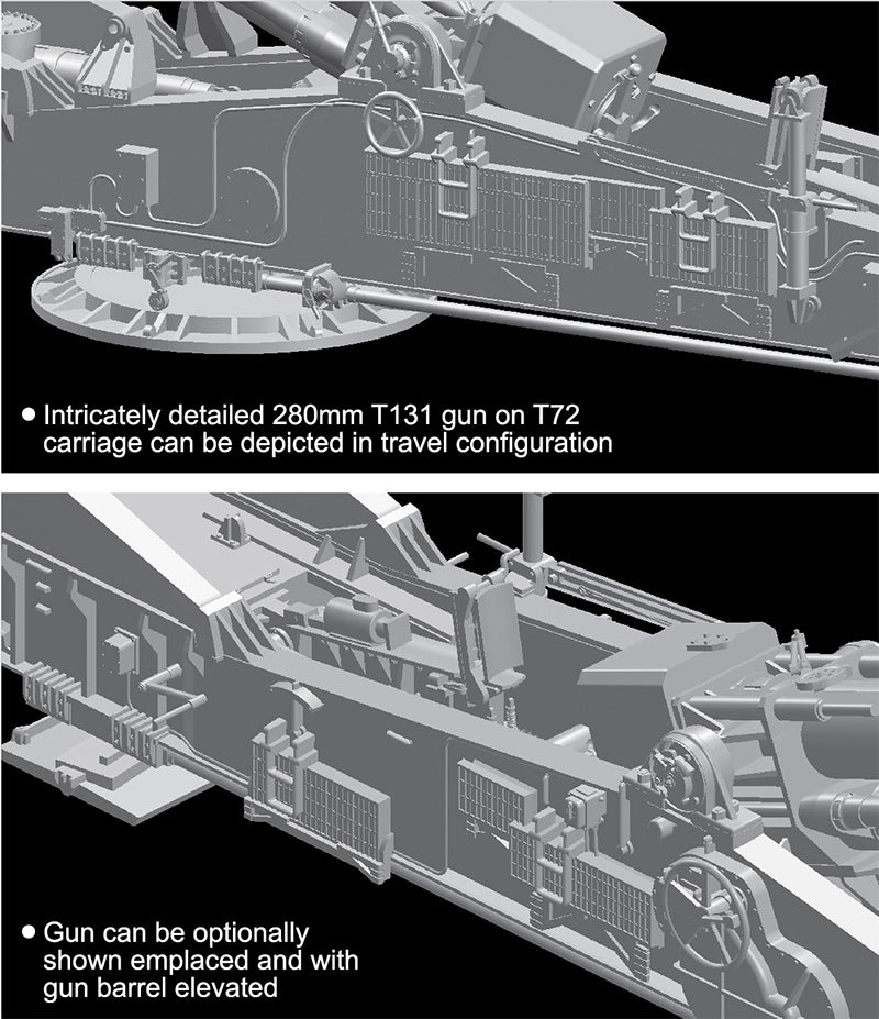 1/72 M65 Atomic Annie Gun Heavy Motorized 280mm Plastic Model Kit