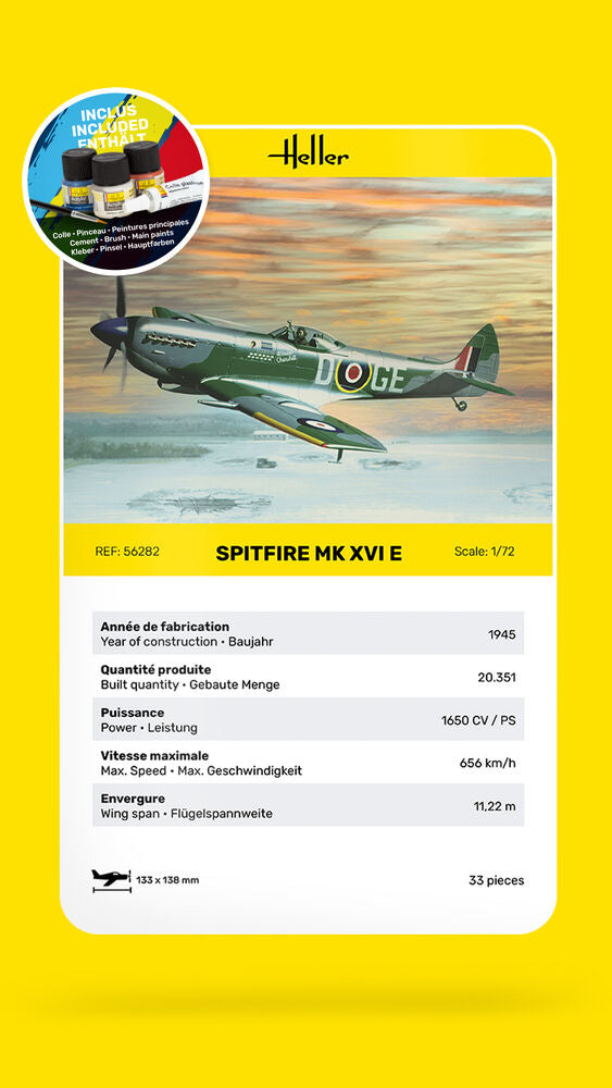 1/72 Starter Kit Supermarine Spitfire Mk.XVI