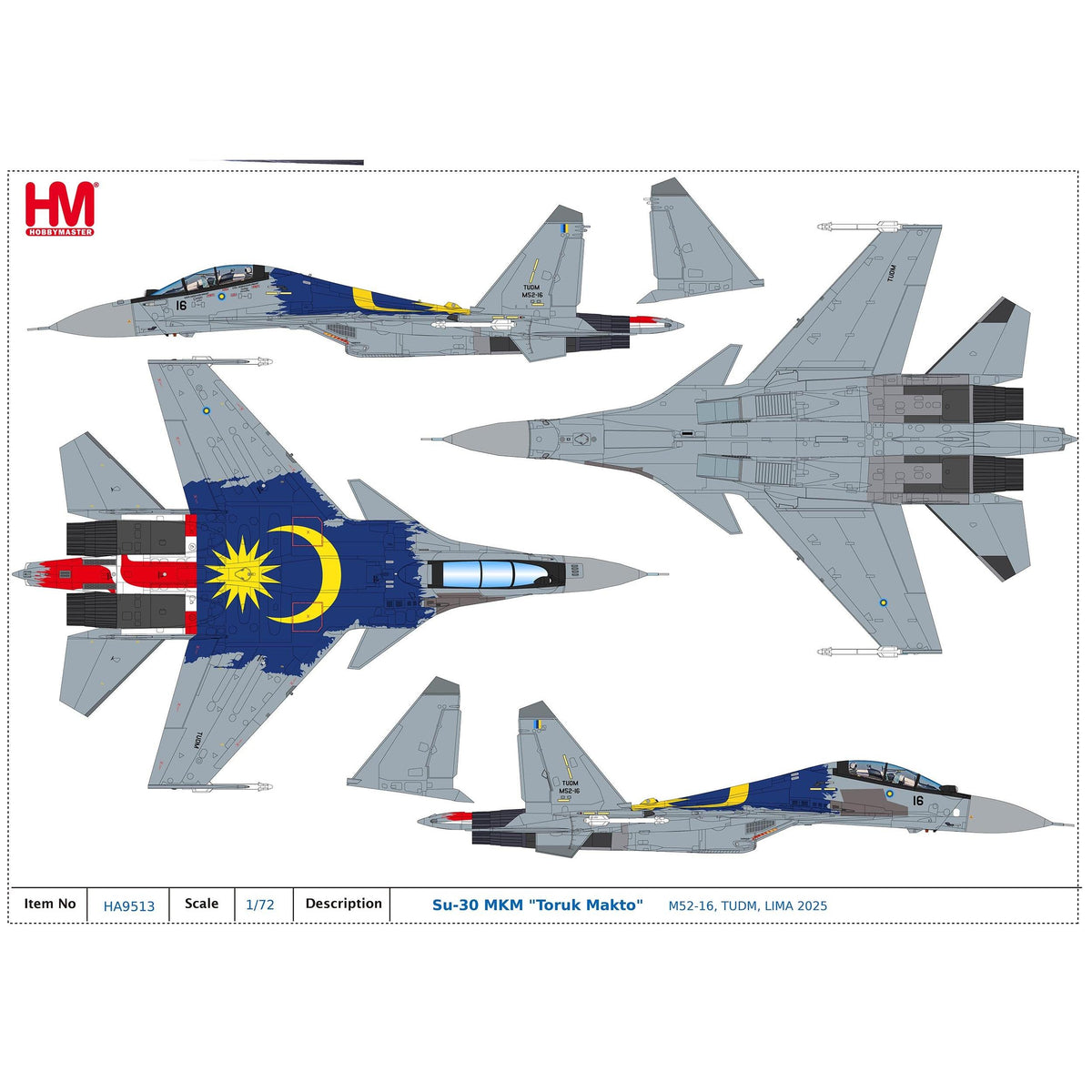1/72 Su-30 MKM "Toruk Makto" M52-16 TUDM LIMA 2025