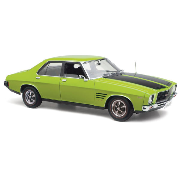 1/18 Holden HQ Monaro GTS Sedan Barbados Green with Black Stripes (350ci Engine)