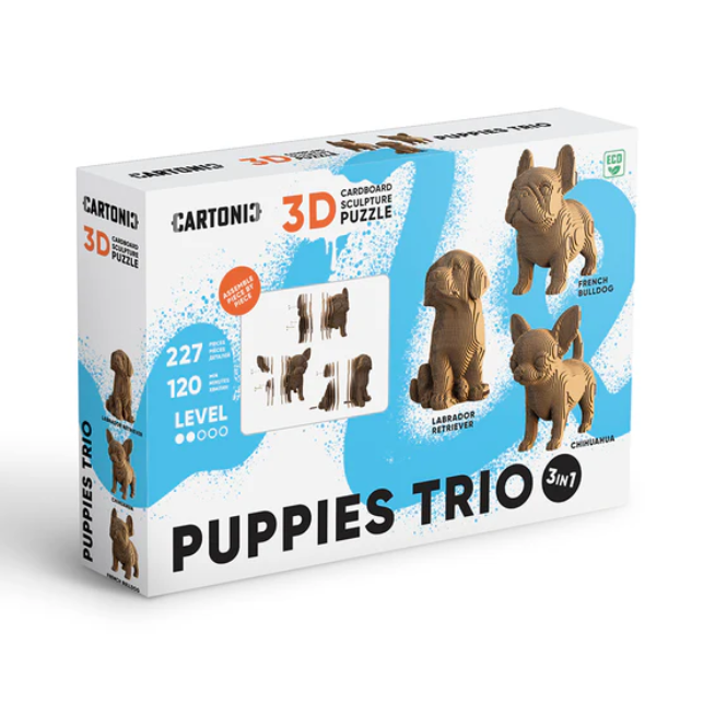 227pc 3D Puzzle Puppies Trio