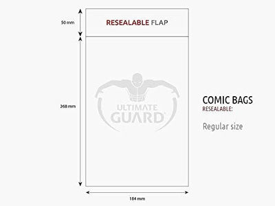 Ultimate Guard Comic Bags Resealable Regular Size 100