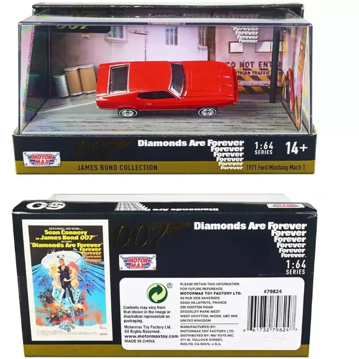 3" 1971 Ford Mustang Mach 1 "Diamonds are Forever" James Bond Diorama Movie