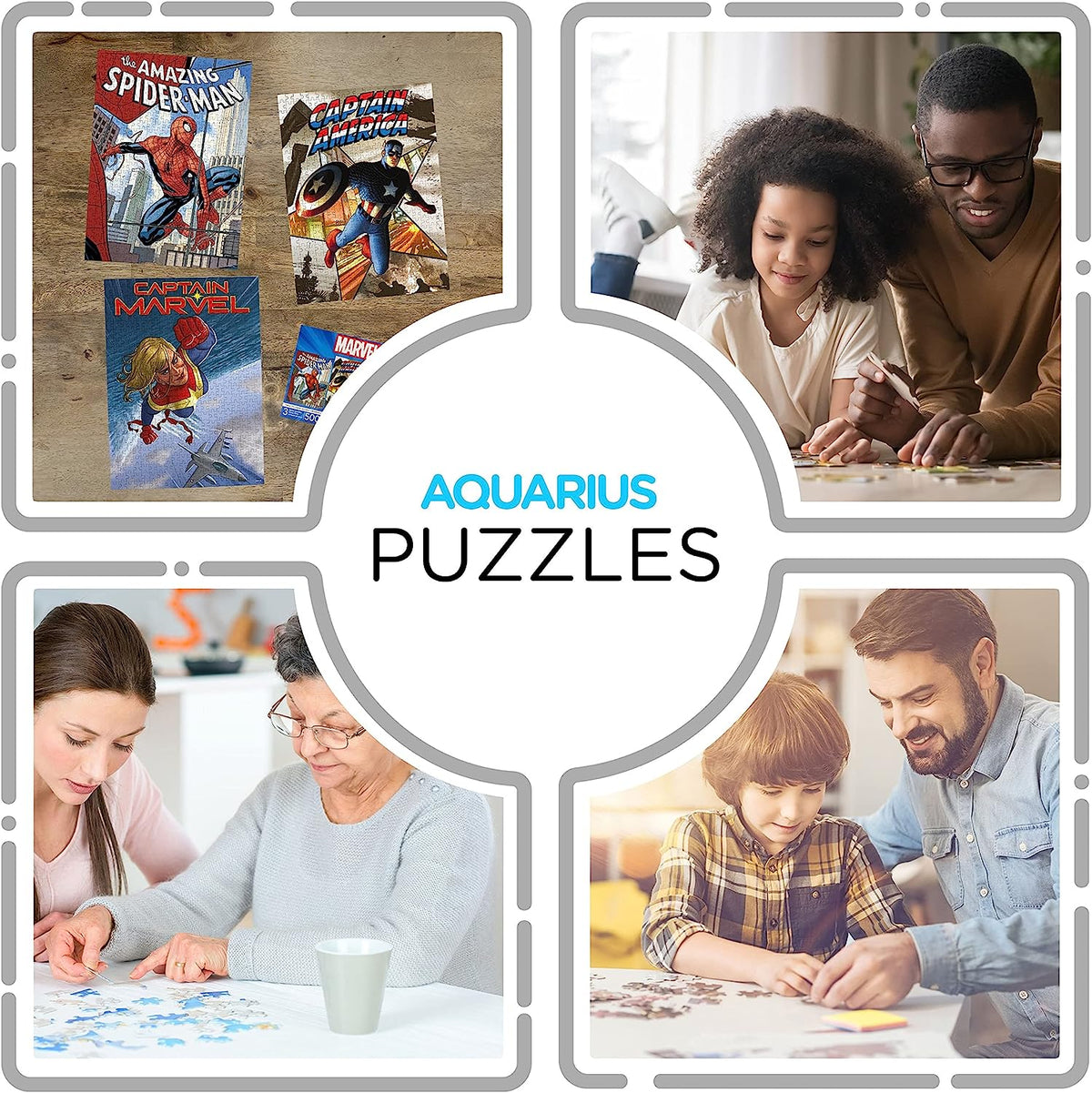 3 x 500pc Marvel Puzzle  The Amazing Spiderman, Captain America & Captain Marvel