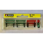 HO Benches (4 Green, 2 Red, 3 Bins)