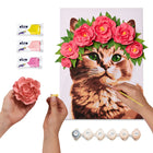 3D Modeling+Painting Kit 30x40cm - A Cat in a Flower Crown