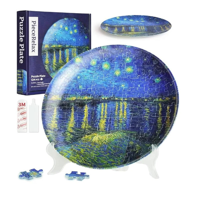 3D Plate Van Gogh Starry Night Over Rhone Puzzle