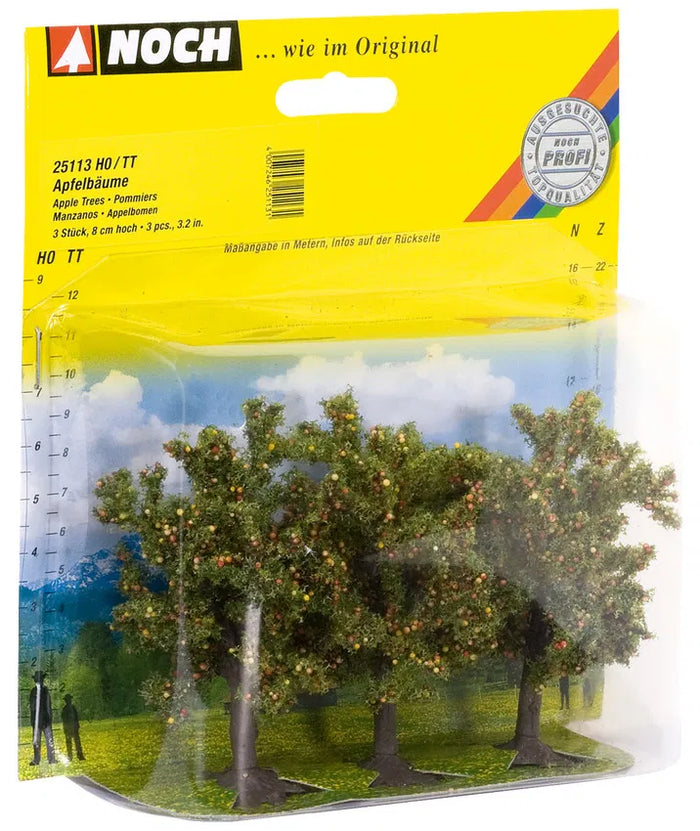 HO Apple Trees with Fruits (8cm) 3pcs