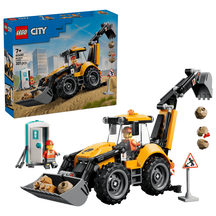 CITY - Yellow Backhoe Loader