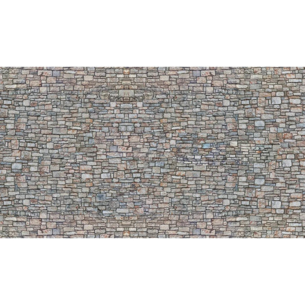N 3D Cardboard Sheet Quarrystone Wall Multi-Coloured 25×12.5cm