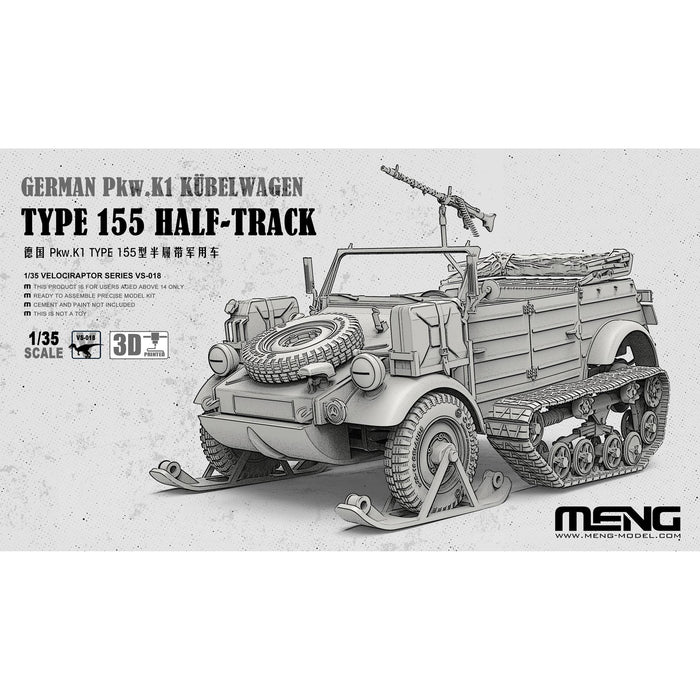 1/35 German Pkw.K1 Kübelwagen Type 155 Half-Track Model Kit