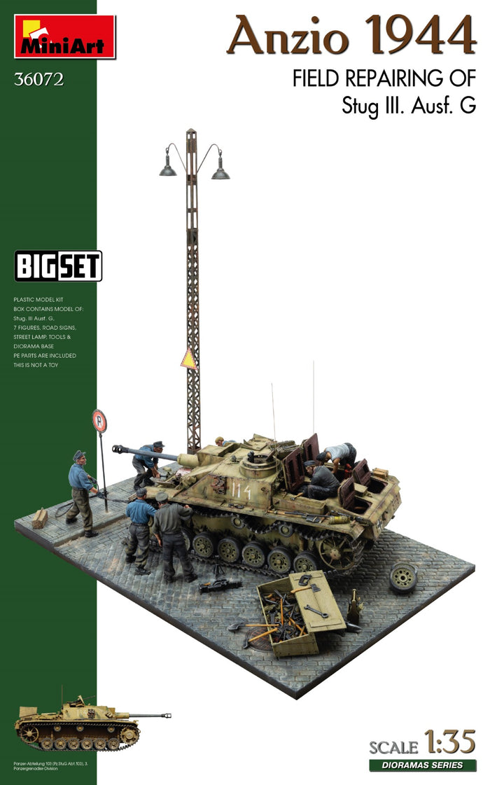 1/35 Anzio 1944 Field Repairing of StuG III Ausf.G Big Set