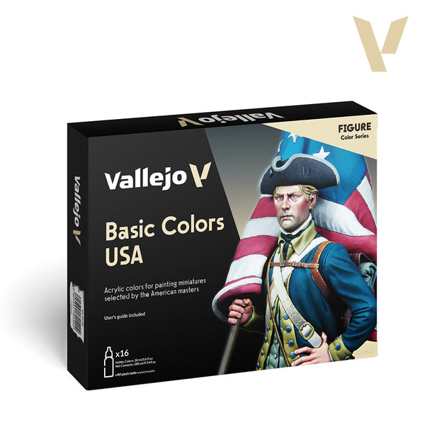 Model Color Basic Colors USA 16-Colour Acrylic Paint Set