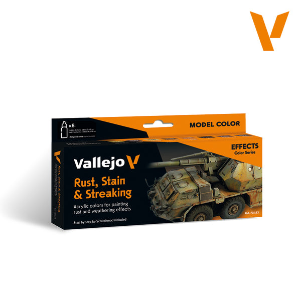 Model Color Rust Stain and Streaking 8-Colour Acrylic Paint Set