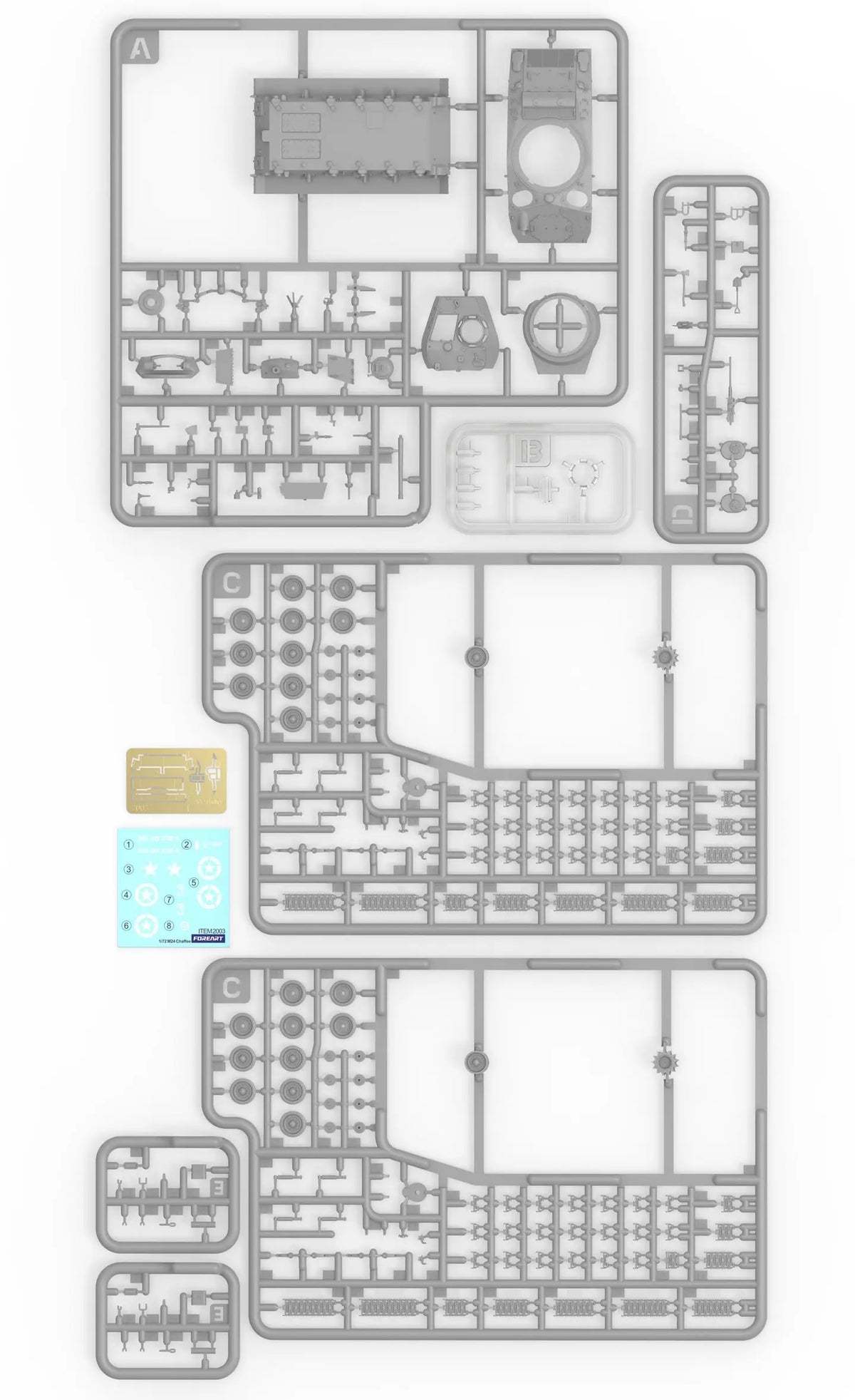 1/72 M24 Chaffee Light Tank Model Kit