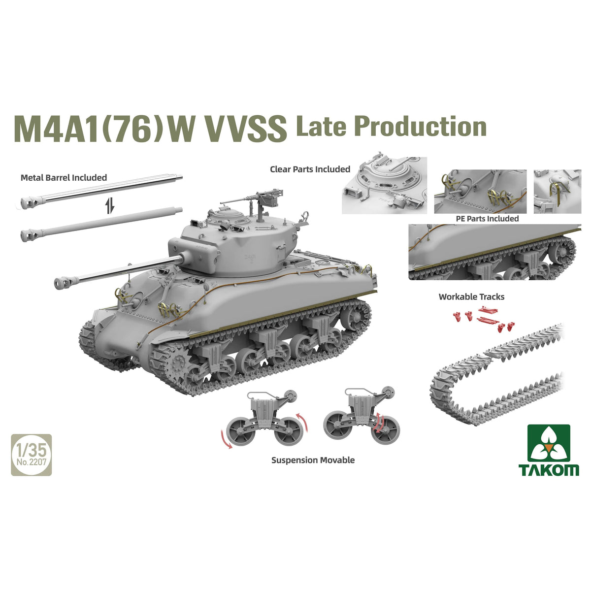 1/35 M4A1(76W) VVSS Late Production Model Kit