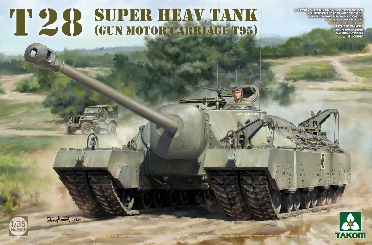 1/35 T28 Box T28 Super Heavy Tank & M28A1/A2 Super Assault Tank Model Kit