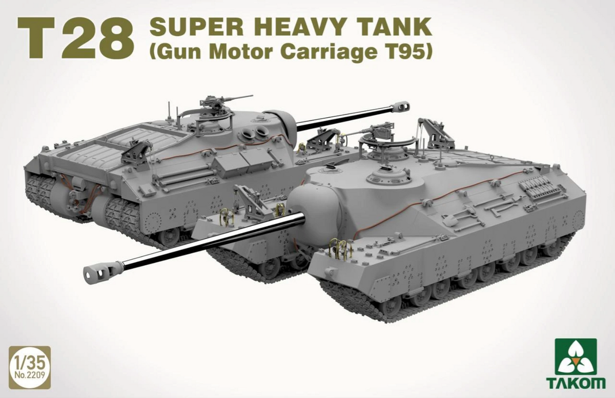 1/35 T28 Box T28 Super Heavy Tank & M28A1/A2 Super Assault Tank Model Kit