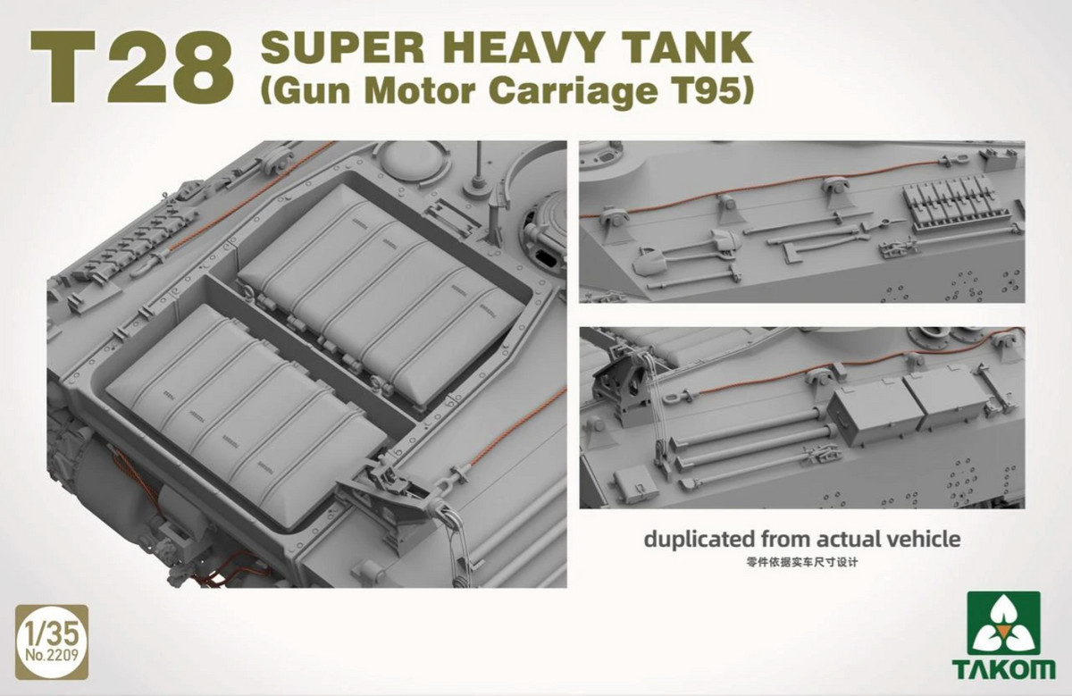 1/35 T28 Box T28 Super Heavy Tank & M28A1/A2 Super Assault Tank Model Kit
