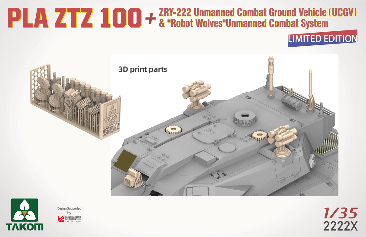 1/35 PLA ZTZ-100 & ZRY-222 Robot Wolves Unmanned Combat System Model Kit