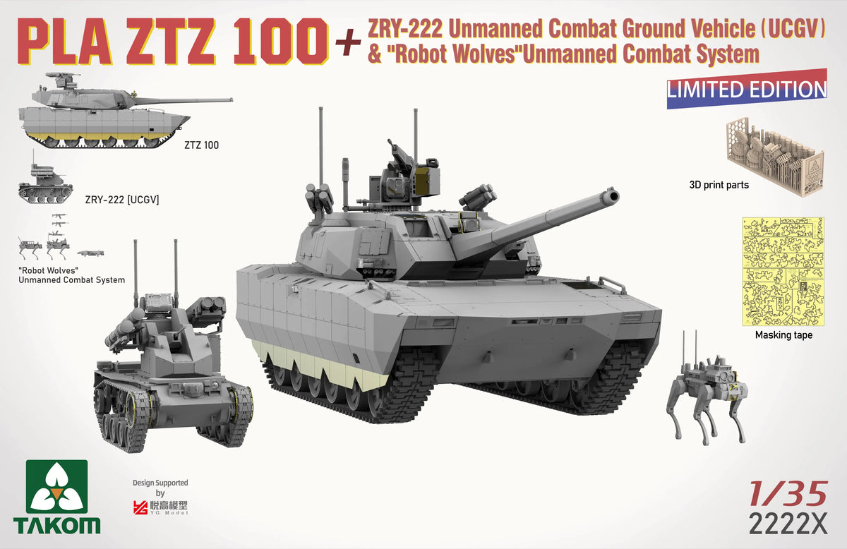 1/35 PLA ZTZ-100 & ZRY-222 Robot Wolves Unmanned Combat System Model Kit