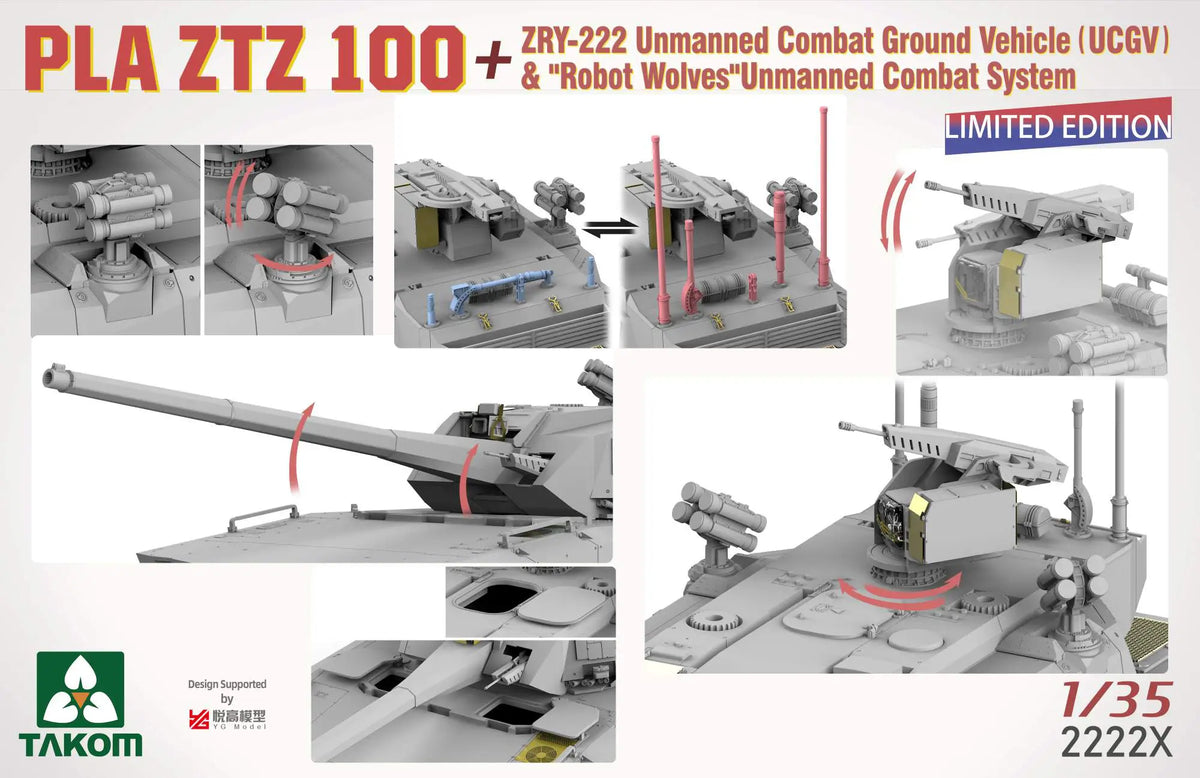 1/35 PLA ZTZ-100 & ZRY-222 Robot Wolves Unmanned Combat System Model Kit