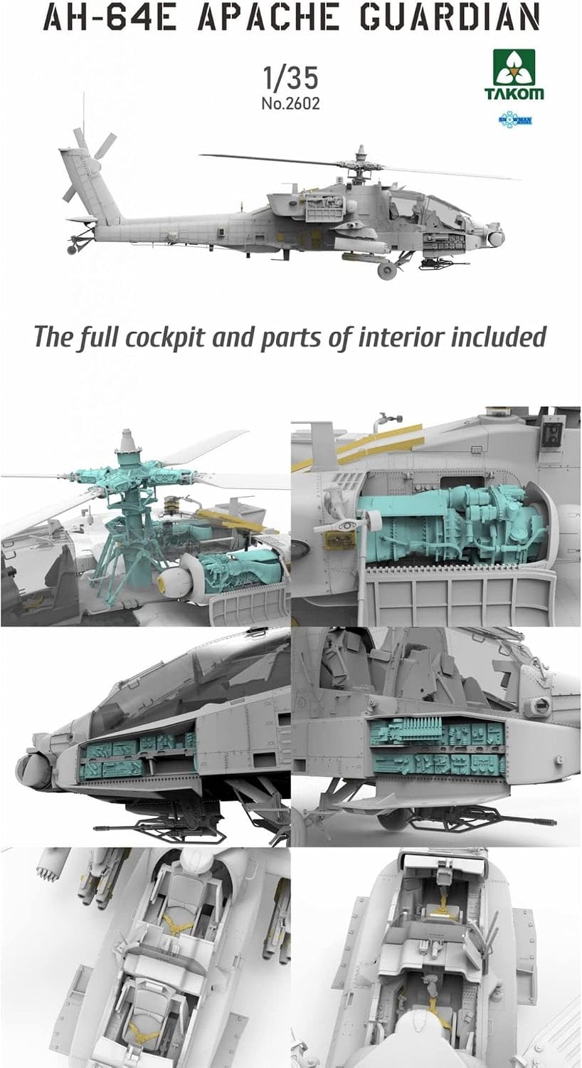 1/35 AH-64E Apache Guardian Attack Helicopter Model Kit