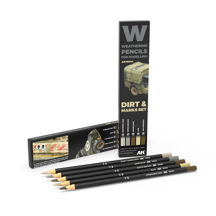 Weathering: Splashes, Dirt And Stains Watercolour Pencil Set