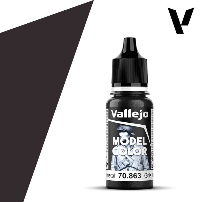 Model Color #198 - Gunmetal 18ml Metallic Acrylic Paint