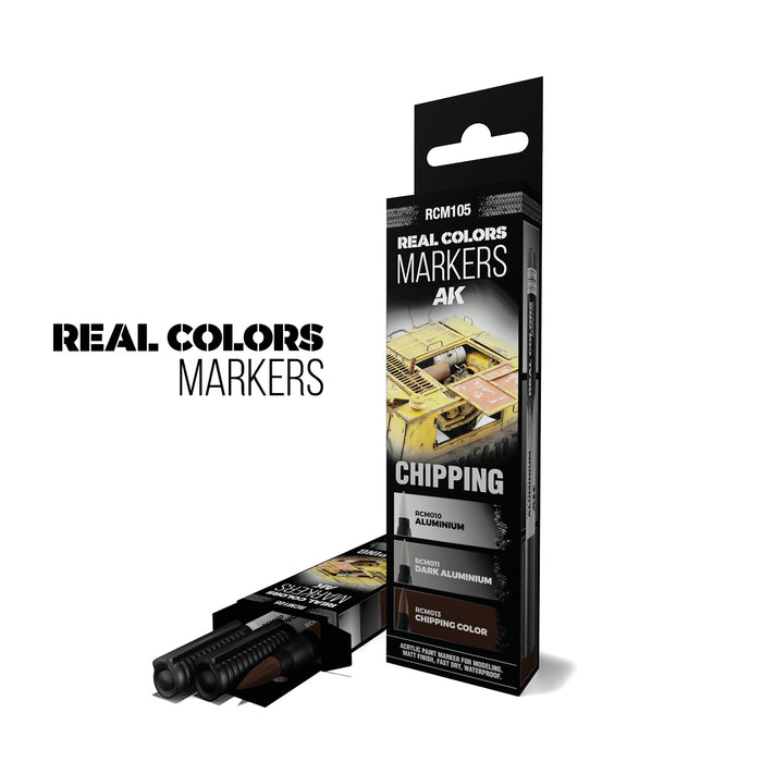 Real Colors Markers: Chipping Set 3 Acrylic Paint Markers