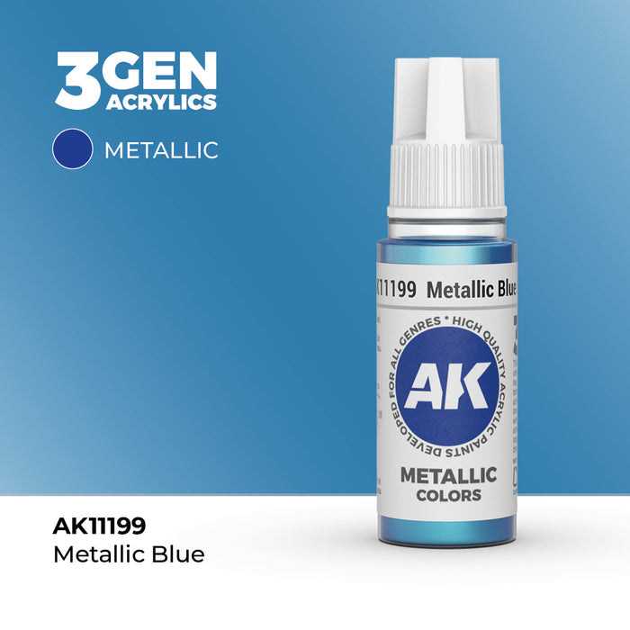 Metallic Blue Metallic Acrylic Paint 17ml 3rd Generation