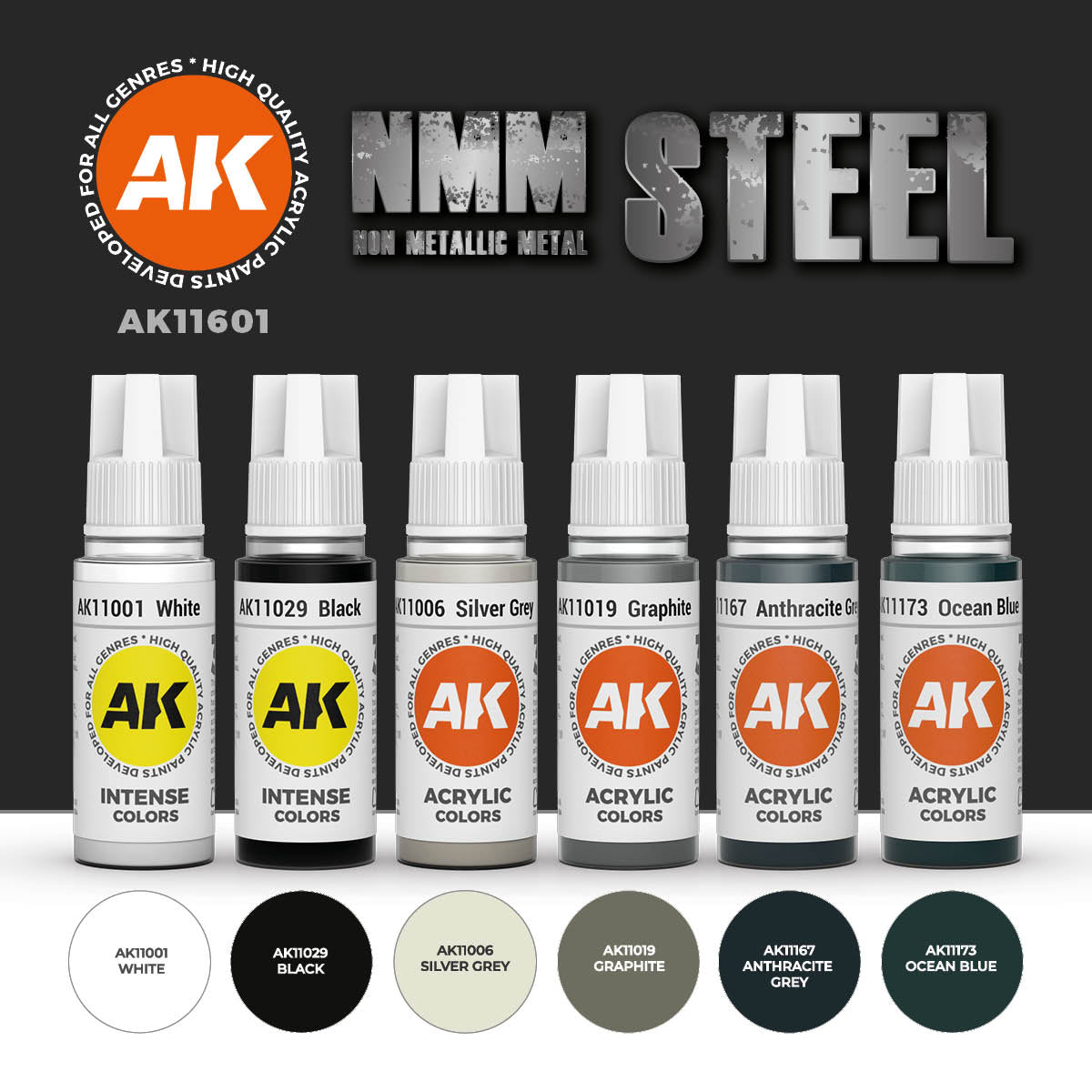 Non Metallic Metal: Steel Acrylic Paint Set 3rd Generation