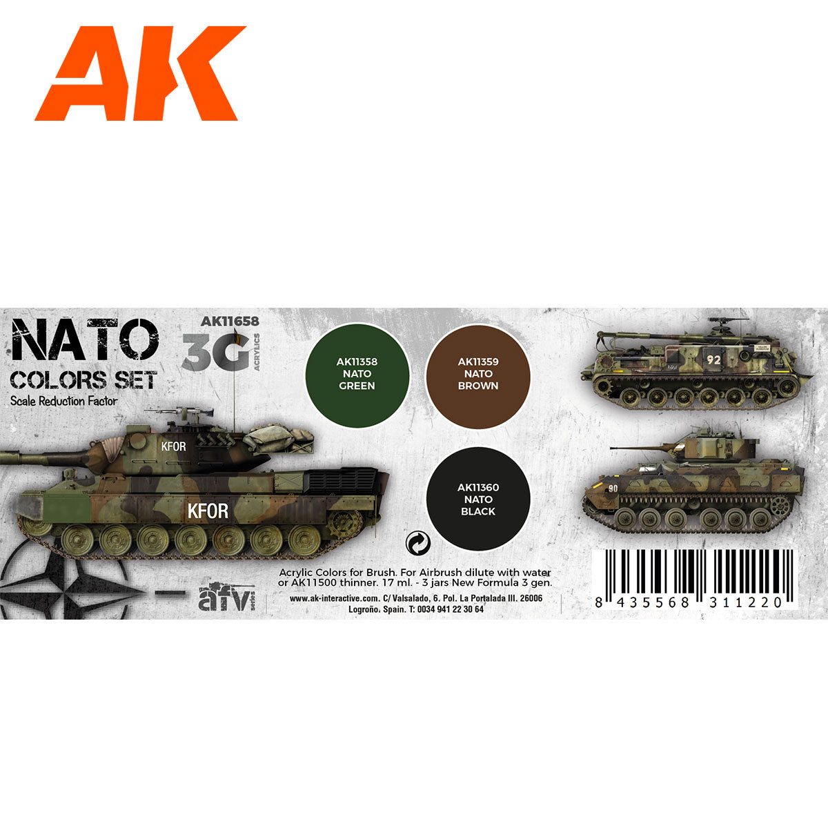 AFV Series: Nato Colors Acrylic Paint Set 3rd Generation